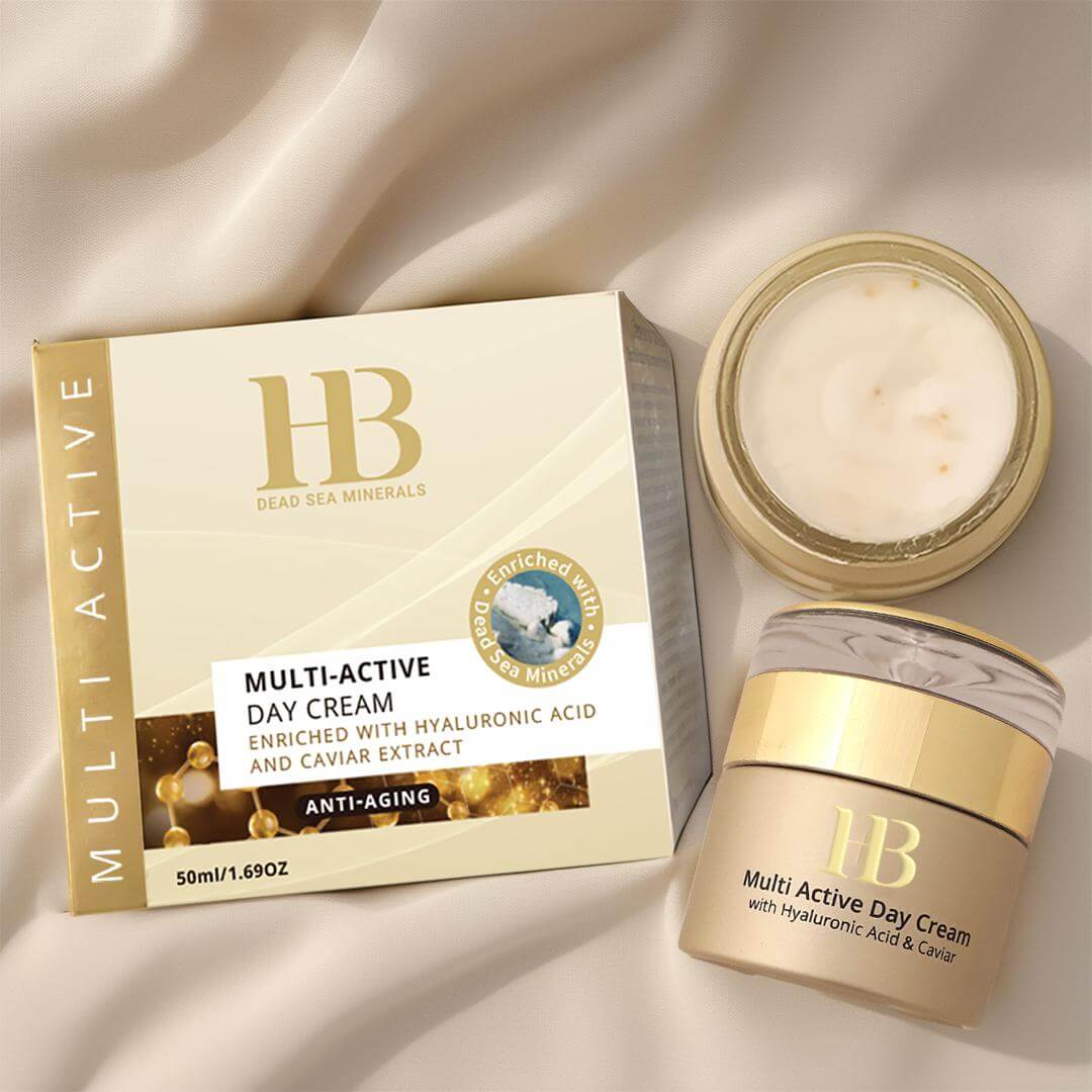 קרם לחות אקטיבי חומצה היאלורונית ותמצית קוויאר | קרם פנים