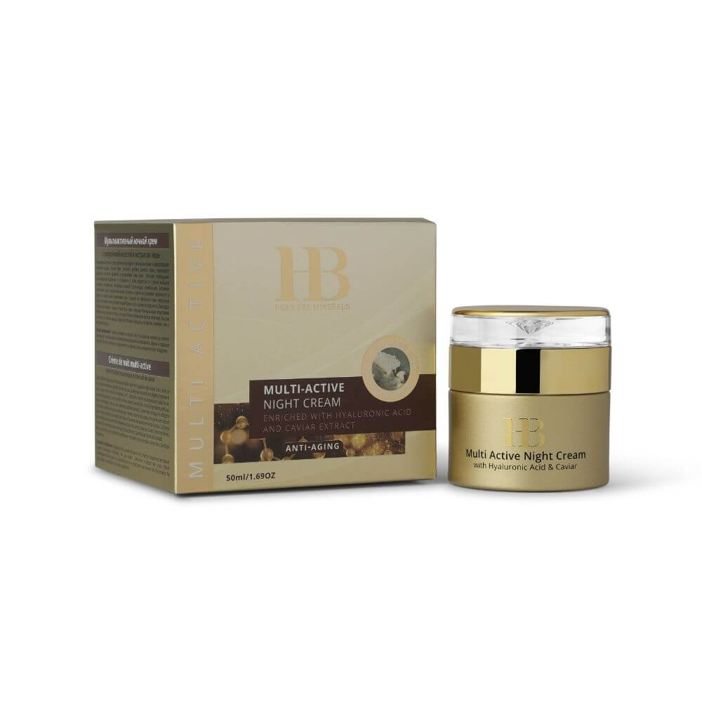 קרם לילה אקטיבי חומצה היאלורונית ותמצית קוויאר | קרם לילה