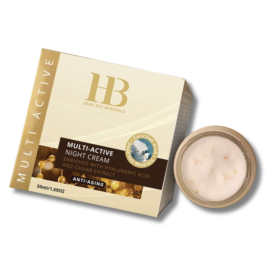 קרם לילה אקטיבי חומצה היאלורונית ותמצית קוויאר | קרם לילה