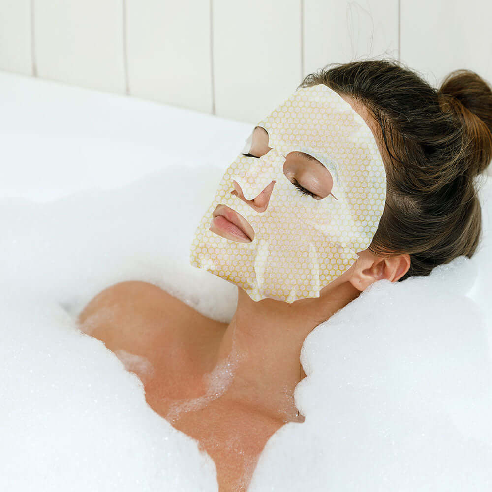 מסכת בד זהב 24 קרט לזוהר מתיחה ורענון | מסכת פנים